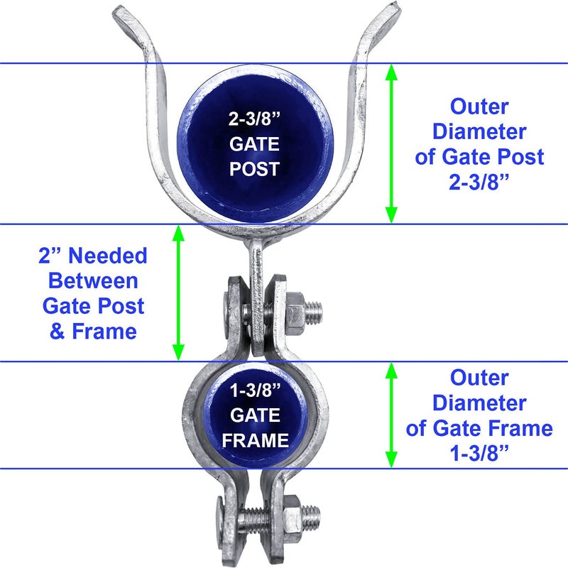 Jake Sales 1-3/8"" x 2-3/8"" Chain Link Fence Gate Fork Latch - Fence Gate Latch - Galvanized Fence Gate Latch with Hole for Padlock - Image 2